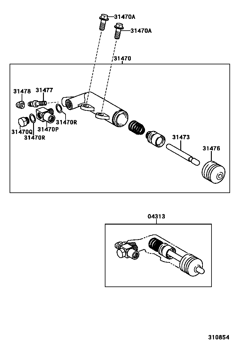 Toyota COROLLA 离合器分离缸 EPC diagram — 310854
