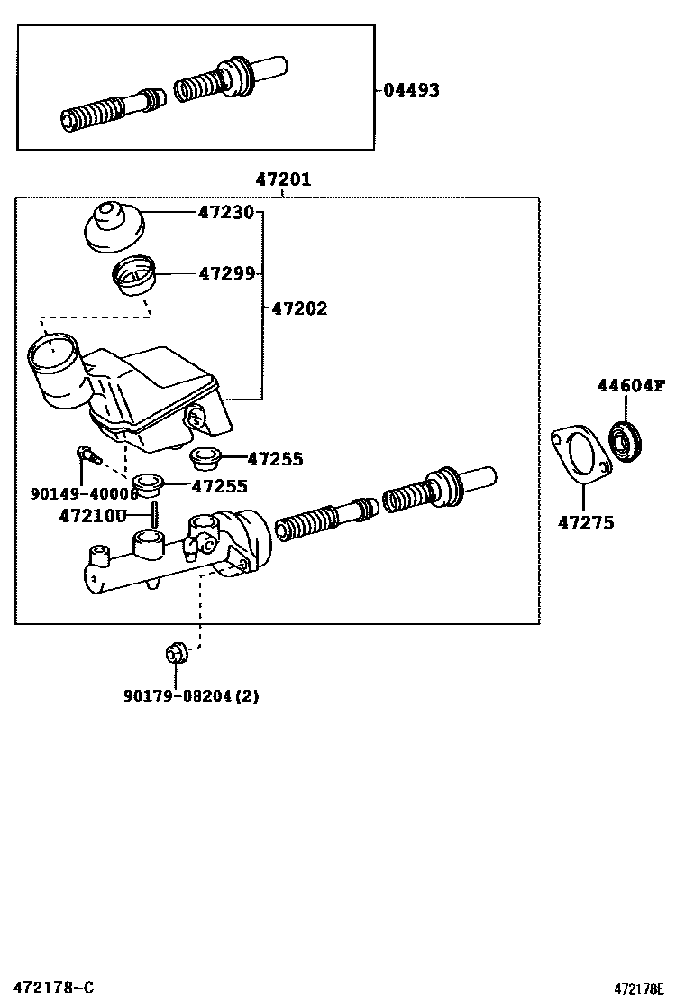 Toyota COROLLA 制动总泵 EPC diagram — 472178E