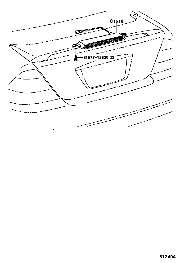 Toyota COROLLA 高位刹车灯 EPC diagram — 812494
