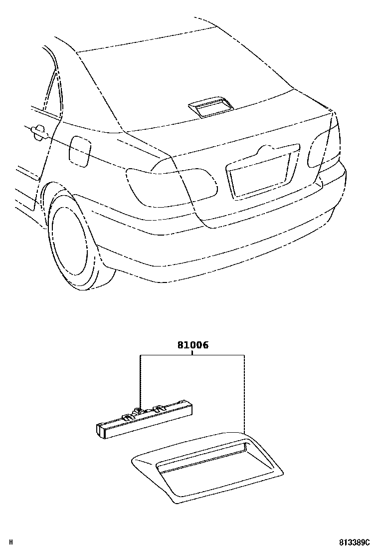 Toyota COROLLA 高位刹车灯 EPC diagram — 813389C