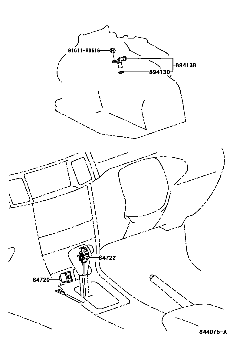 Toyota COROLLA 超速档和电子控制变速器 EPC diagram — 844075A