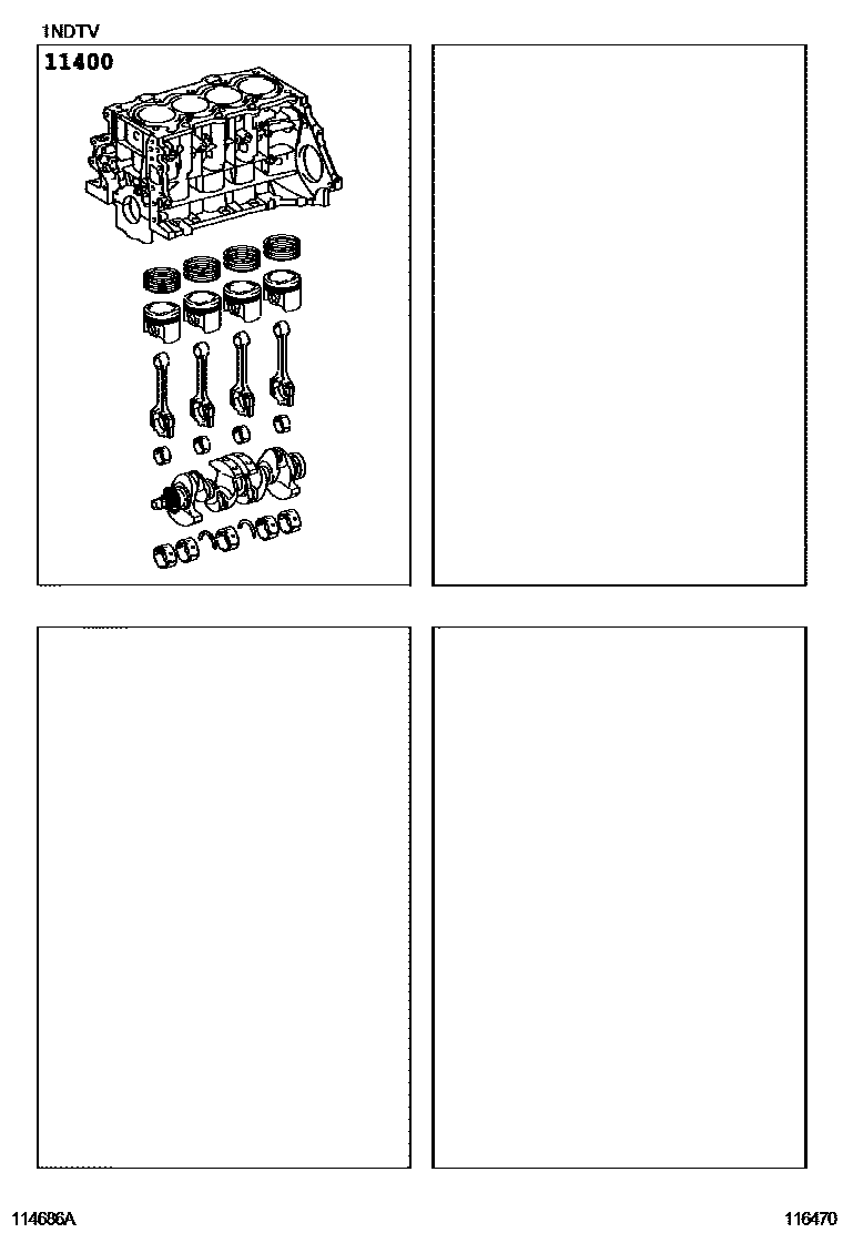 Toyota COROLLA Short Block Assembly EPC diagram — 116470