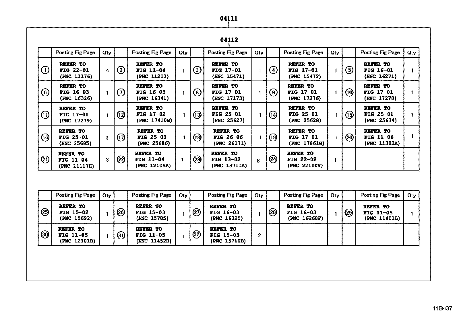 Toyota COROLLA Engine Overhaul Gasket Kit EPC diagram — 11B437