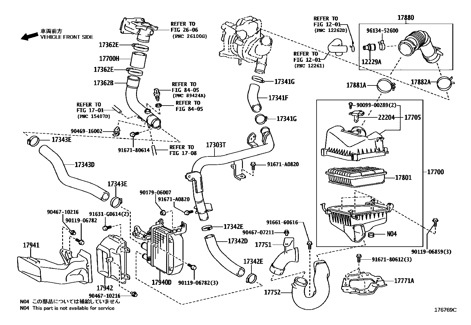 Toyota COROLLA Air Cleaner EPC diagram — 176769C