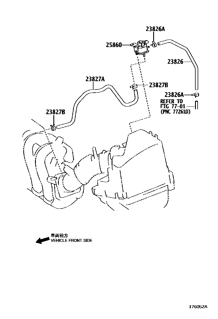 Toyota COROLLA vacuum tube EPC diagram — 176052A