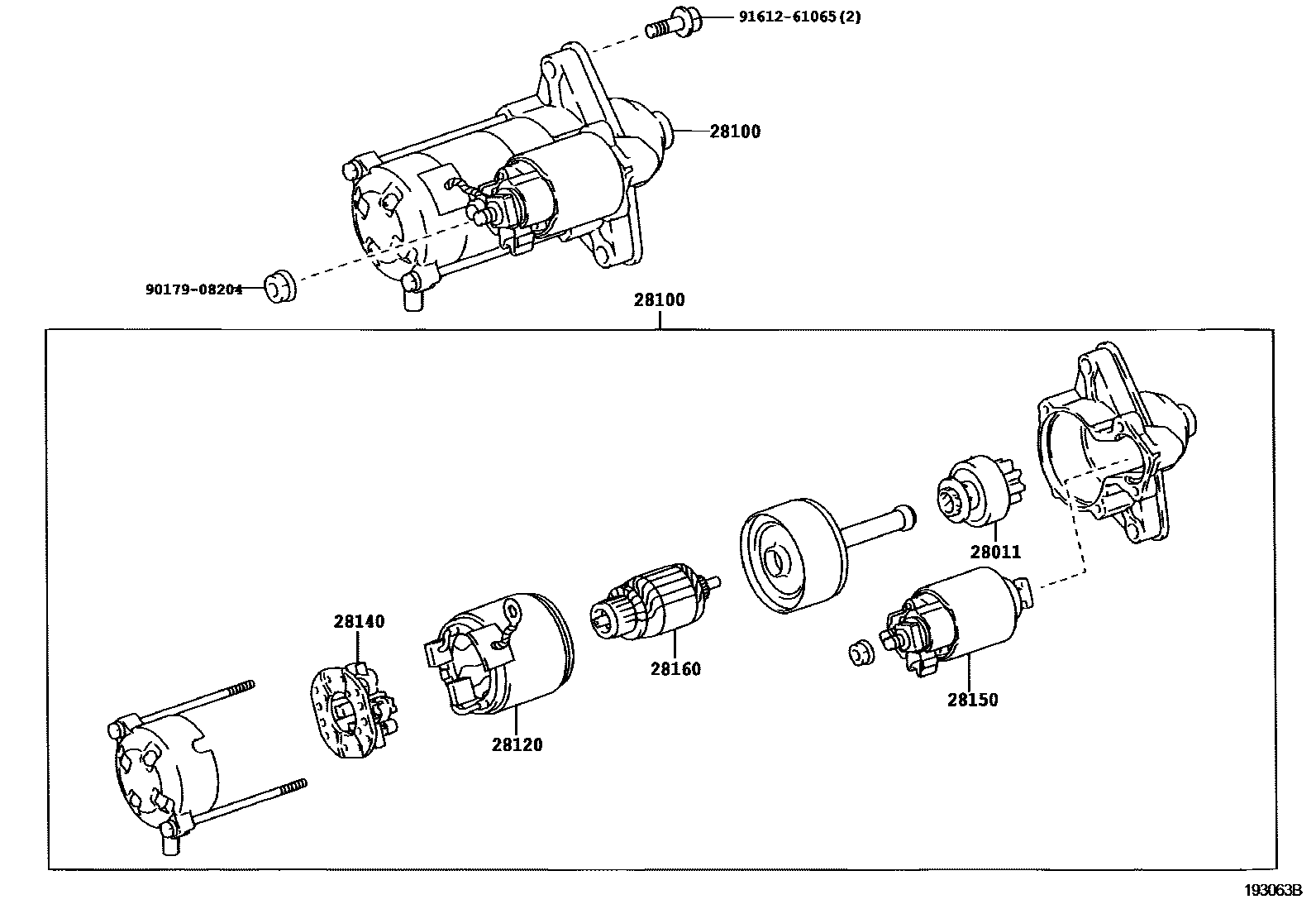 Toyota COROLLA 起动机 EPC diagram — 193063B