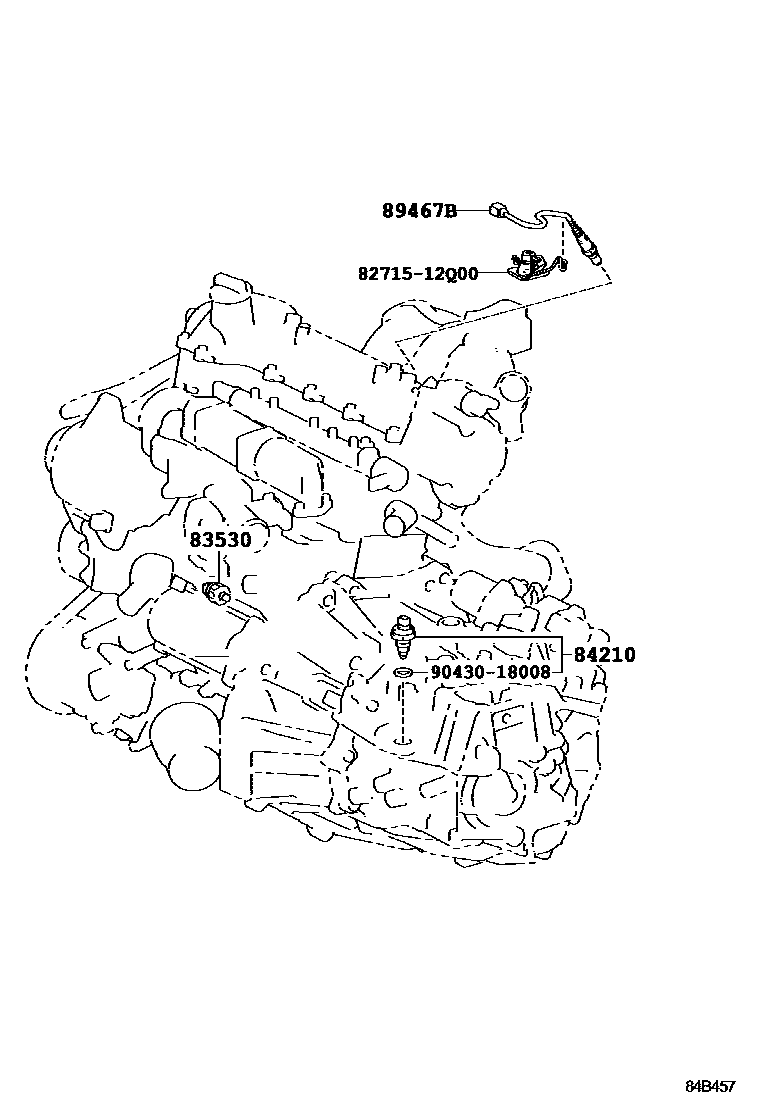 Toyota COROLLA 开关和继电器和ECU EPC diagram — 84B457
