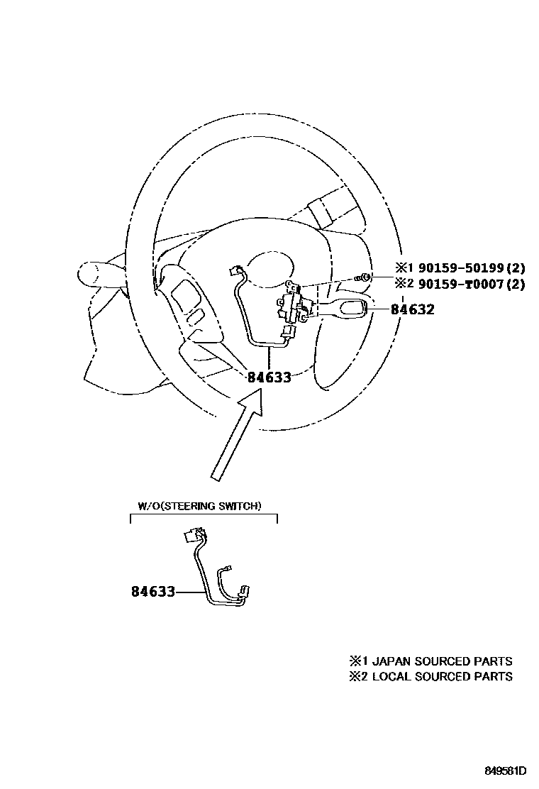 Toyota COROLLA 巡航控制(自动行驶) EPC diagram — 849581D