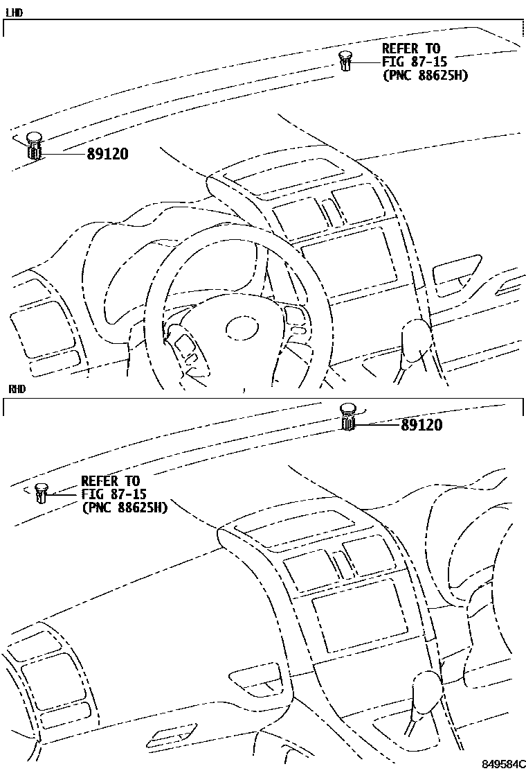 Toyota COROLLA 自动灯控系统(灯控) EPC diagram — 849584C