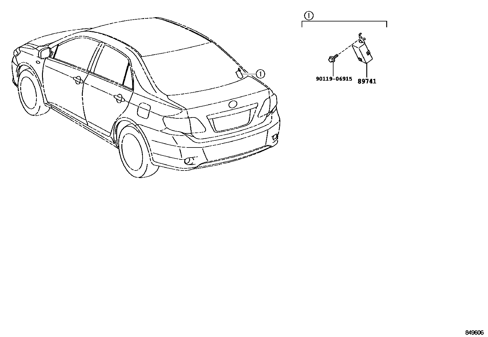 Toyota COROLLA 遥控门锁 EPC diagram — 849606