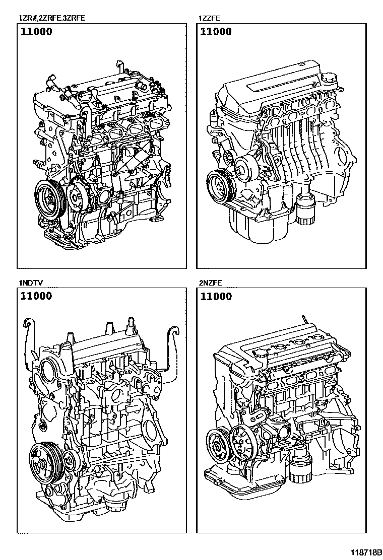 Toyota COROLLA Partial Engine Assembly EPC diagram — 118718B