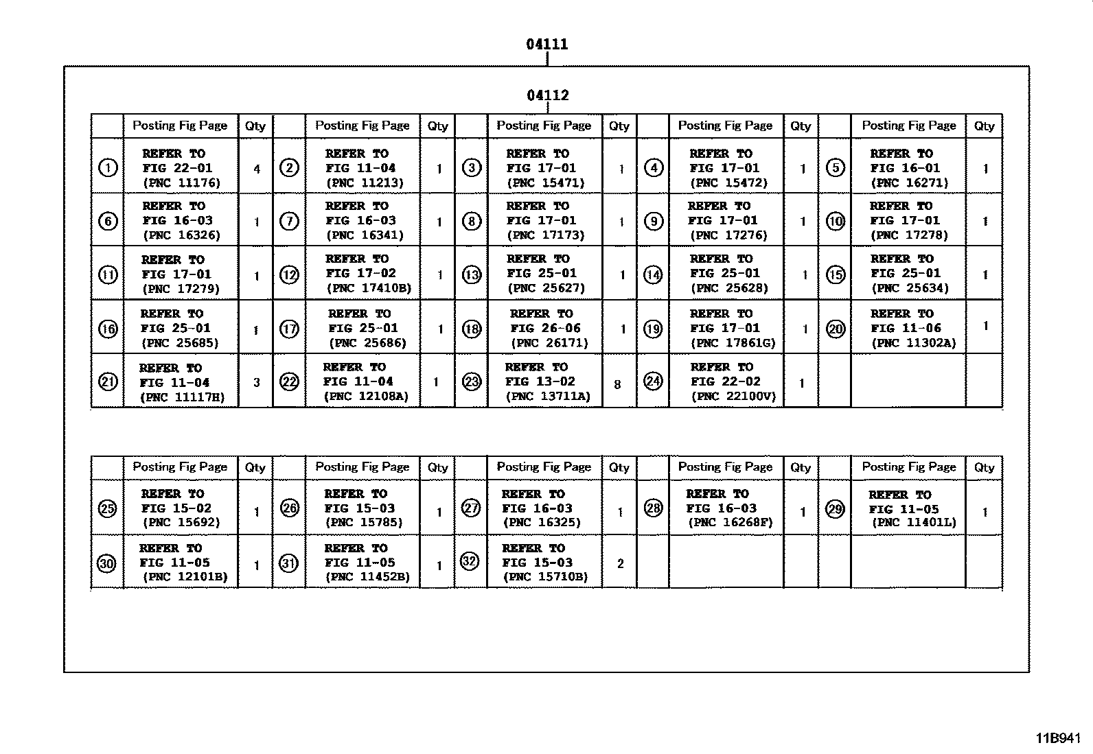 Toyota COROLLA Engine Overhaul Gasket Kit EPC diagram — 11B941