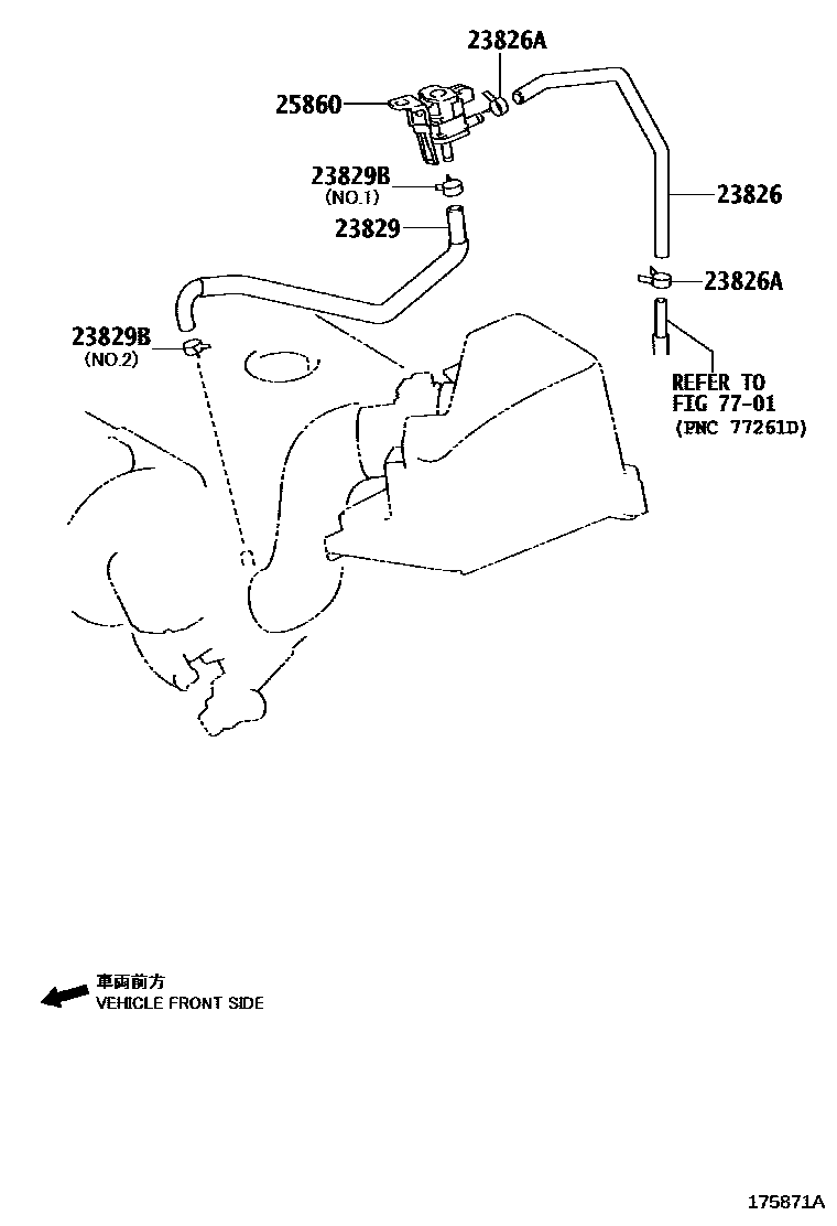 Toyota COROLLA vacuum tube EPC diagram — 175871A