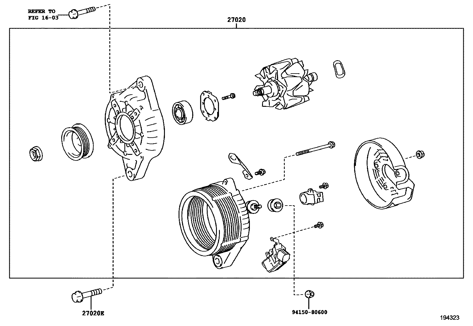 Toyota COROLLA Alternator EPC diagram — 194323