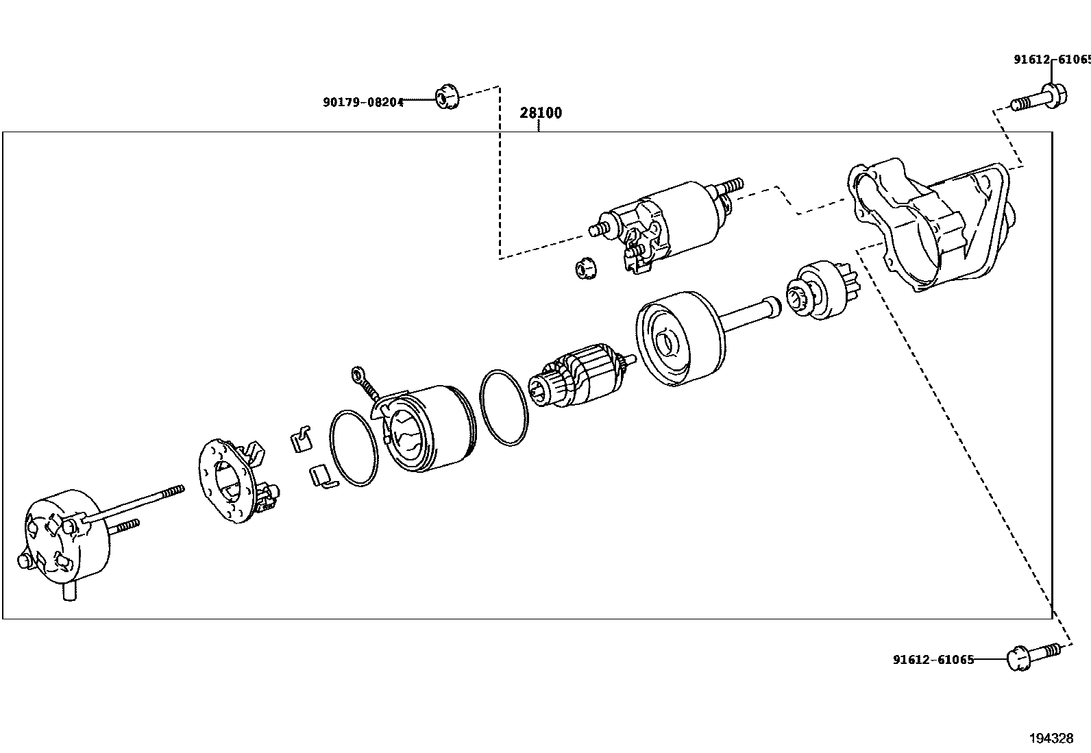 Toyota COROLLA 起动机 EPC diagram — 194328