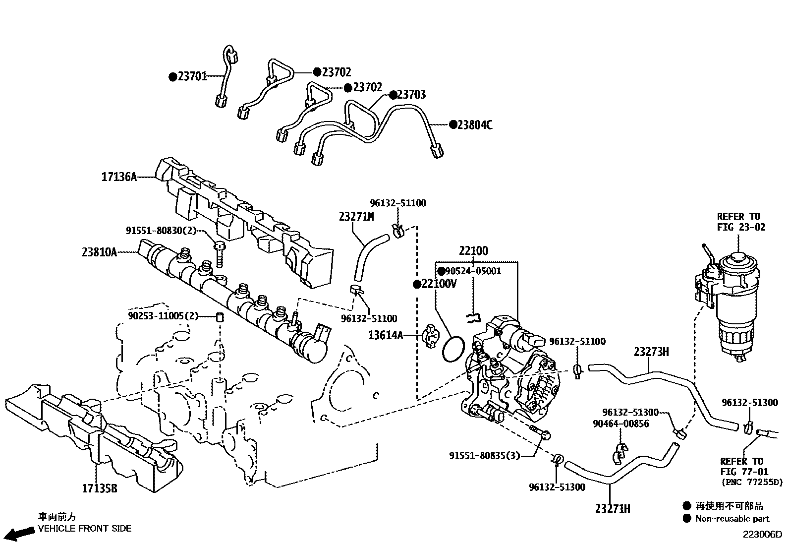 Toyota COROLLA 喷油泵总成 EPC diagram — 223006D
