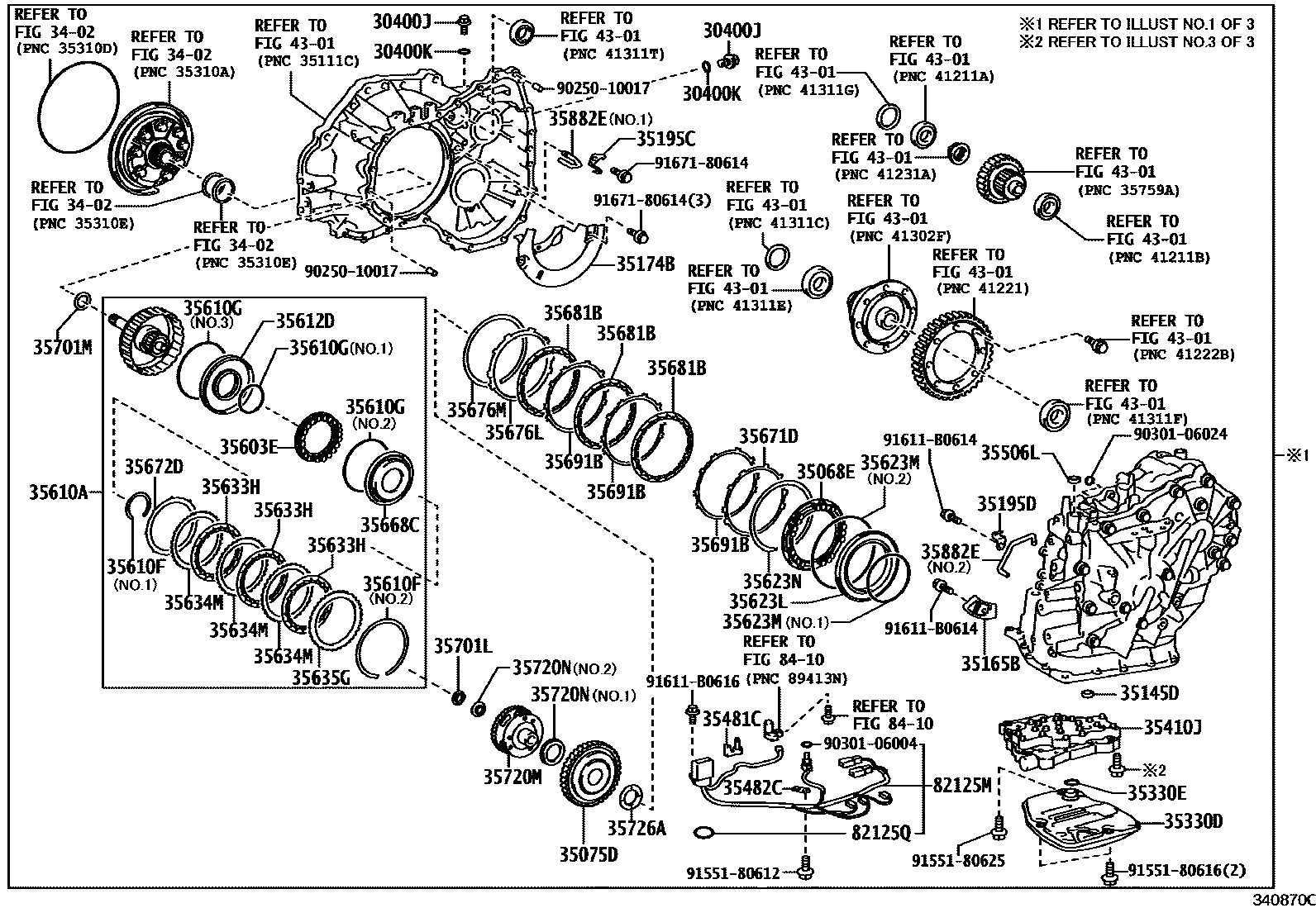 Toyota COROLLA 传动桥总成(CVT) EPC diagram — 340870C