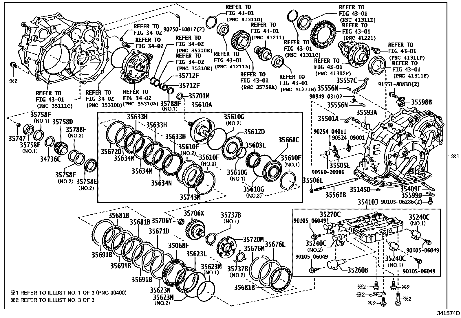 Toyota COROLLA 传动桥总成(CVT) EPC diagram — 341574D
