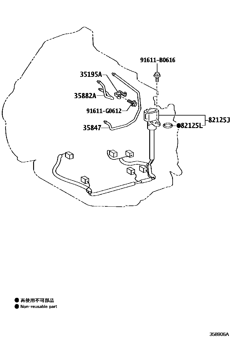 Toyota COROLLA 阀体和滤油网(ATM) EPC diagram — 358906A