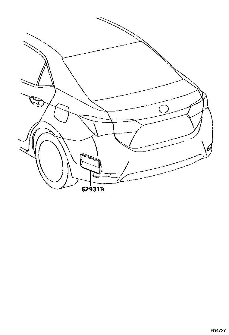 Toyota COROLLA 车侧通风装置 EPC diagram — 614727