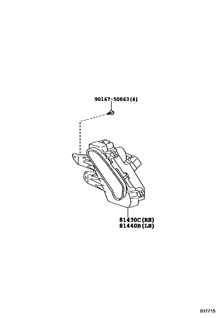 Toyota COROLLA 日间行车照明灯或照明灯 EPC diagram — 817715