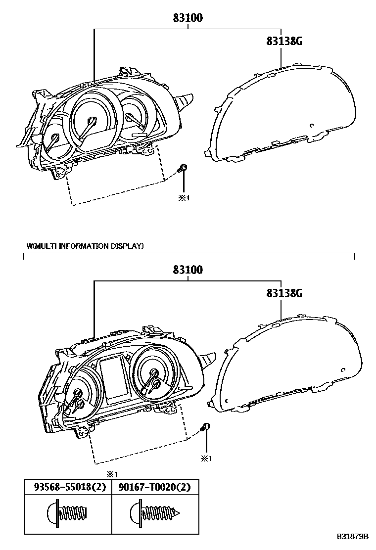 Toyota COROLLA 仪表 EPC diagram — 831879B