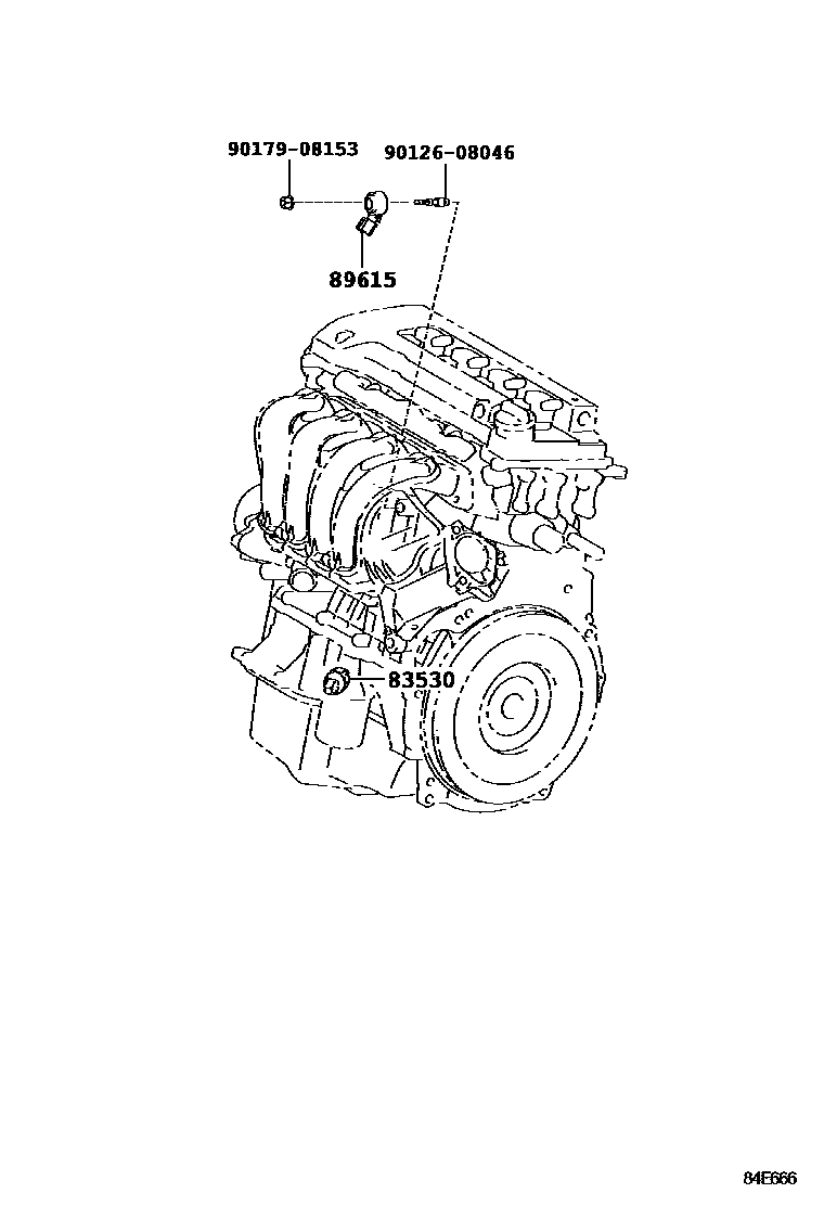 Toyota COROLLA 开关和继电器和ECU EPC diagram — 84E666