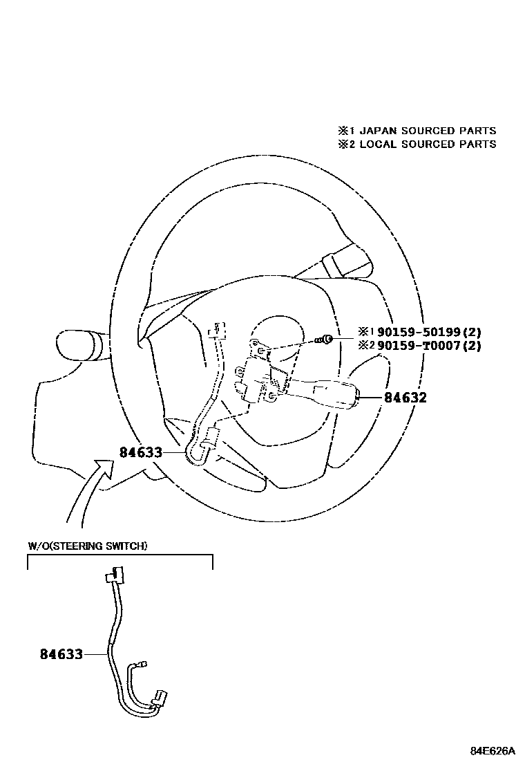 Toyota COROLLA 巡航控制(自动行驶) EPC diagram — 84E626A