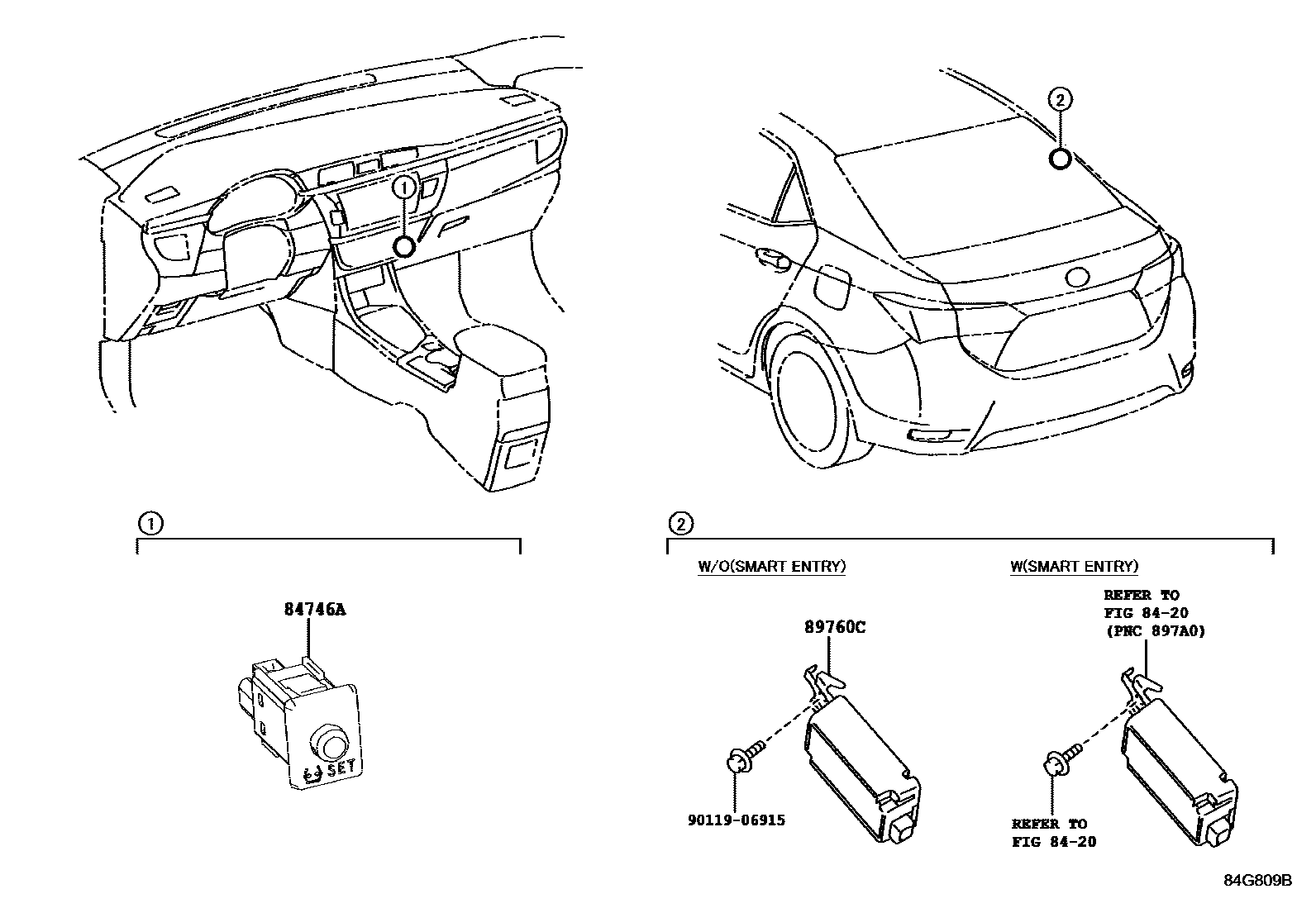 Toyota COROLLA 轮胎压力警告系统 EPC diagram — 84G809B
