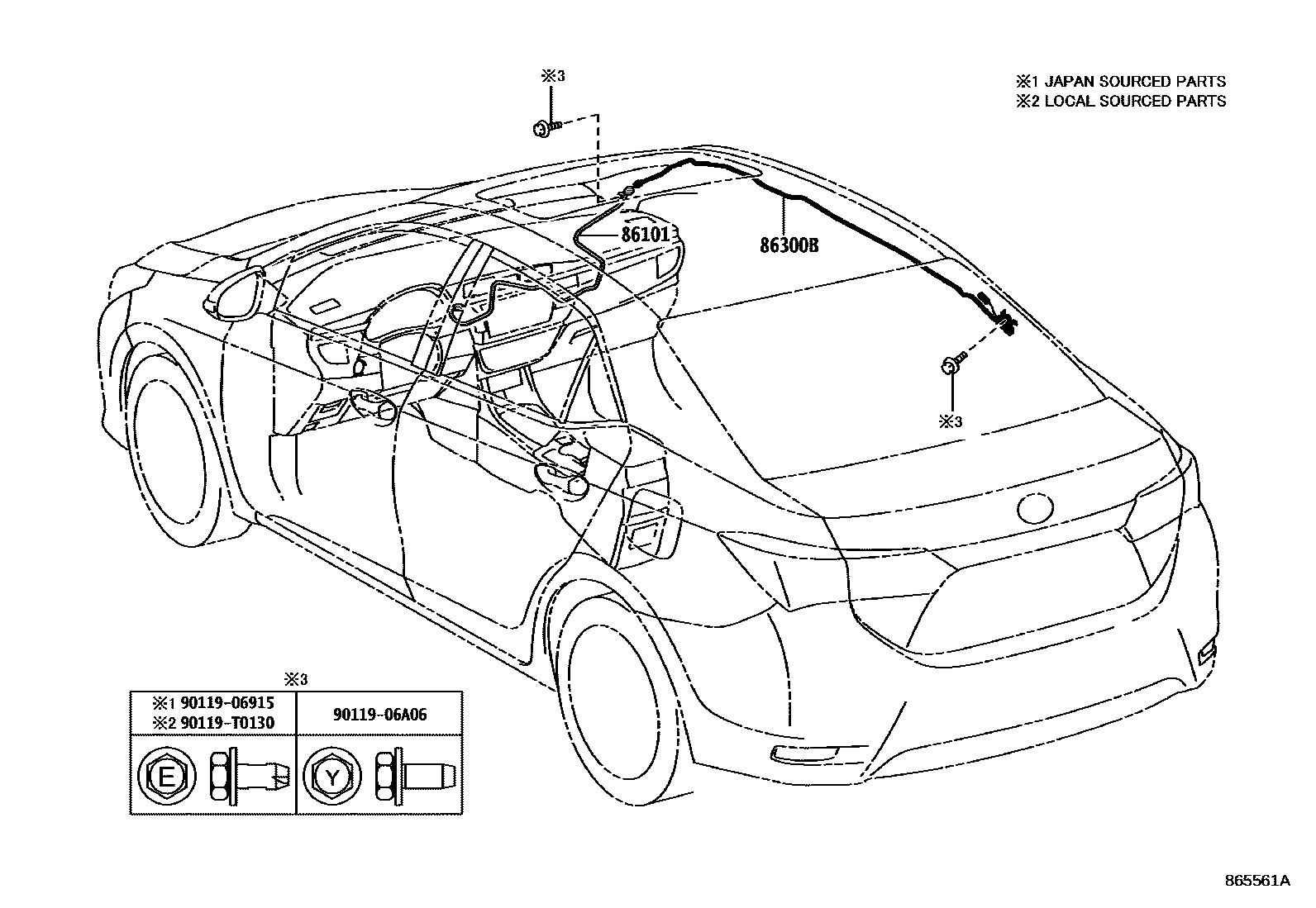 Toyota COROLLA antenna EPC diagram — 865561A