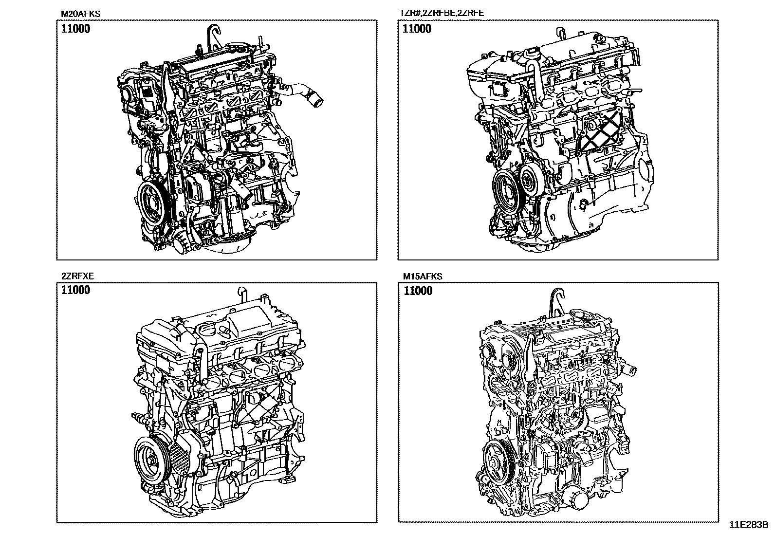 Toyota COROLLA Partial Engine Assembly EPC diagram — 11E283B