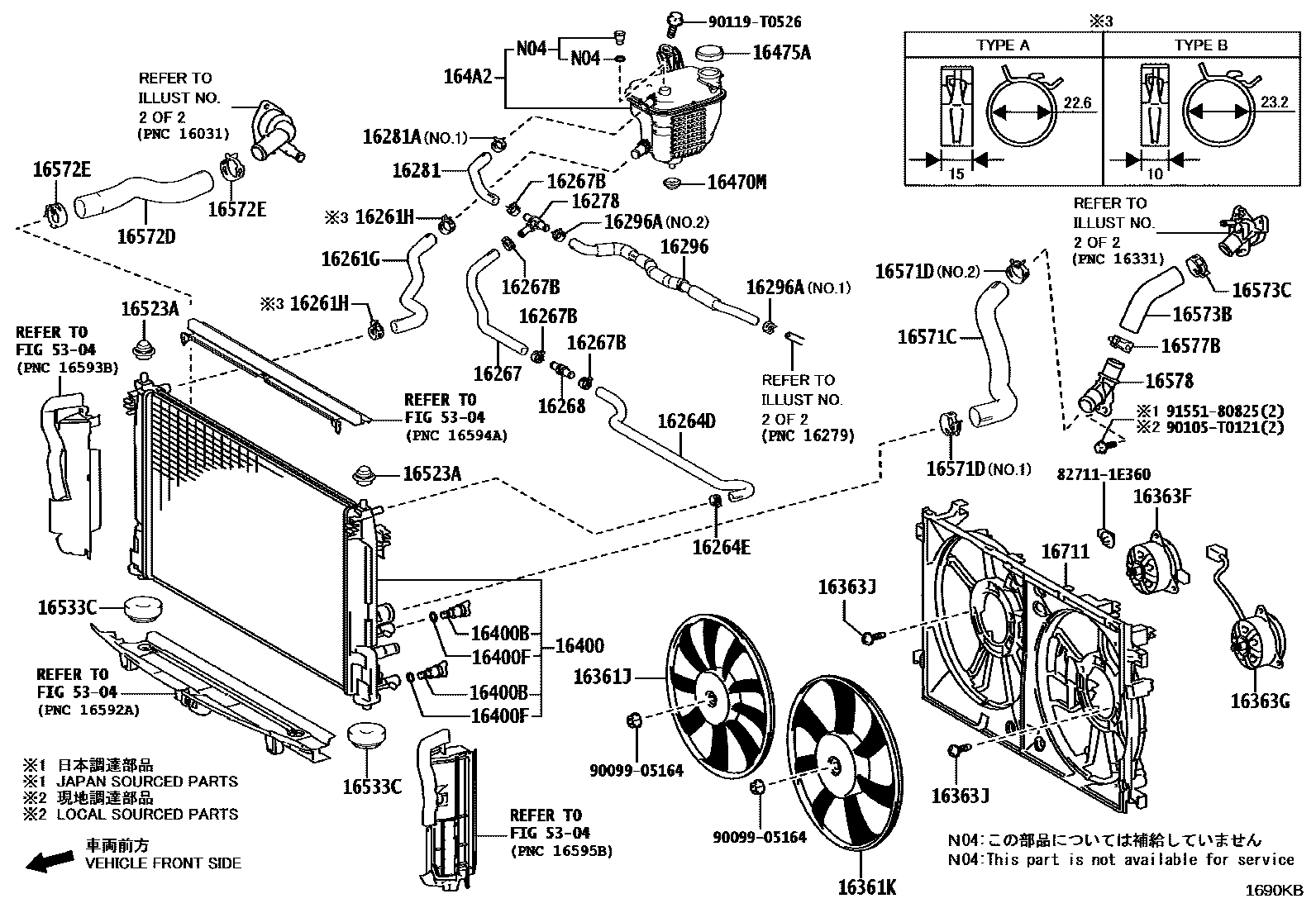 Toyota COROLLA RADIATOR & WATER OUTLET EPC diagram — 1690KB