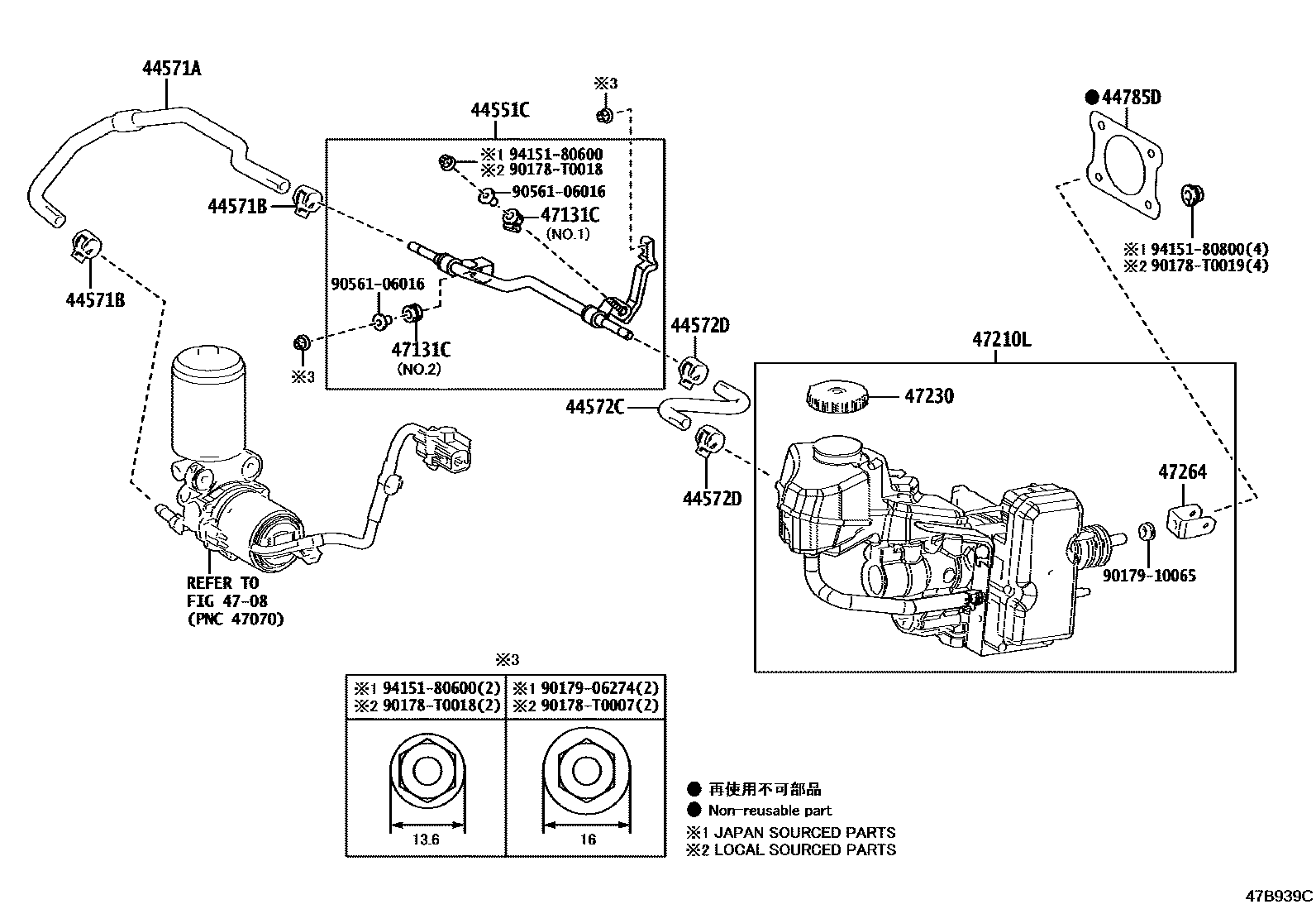 Toyota COROLLA 制动总泵 EPC diagram — 47B939C