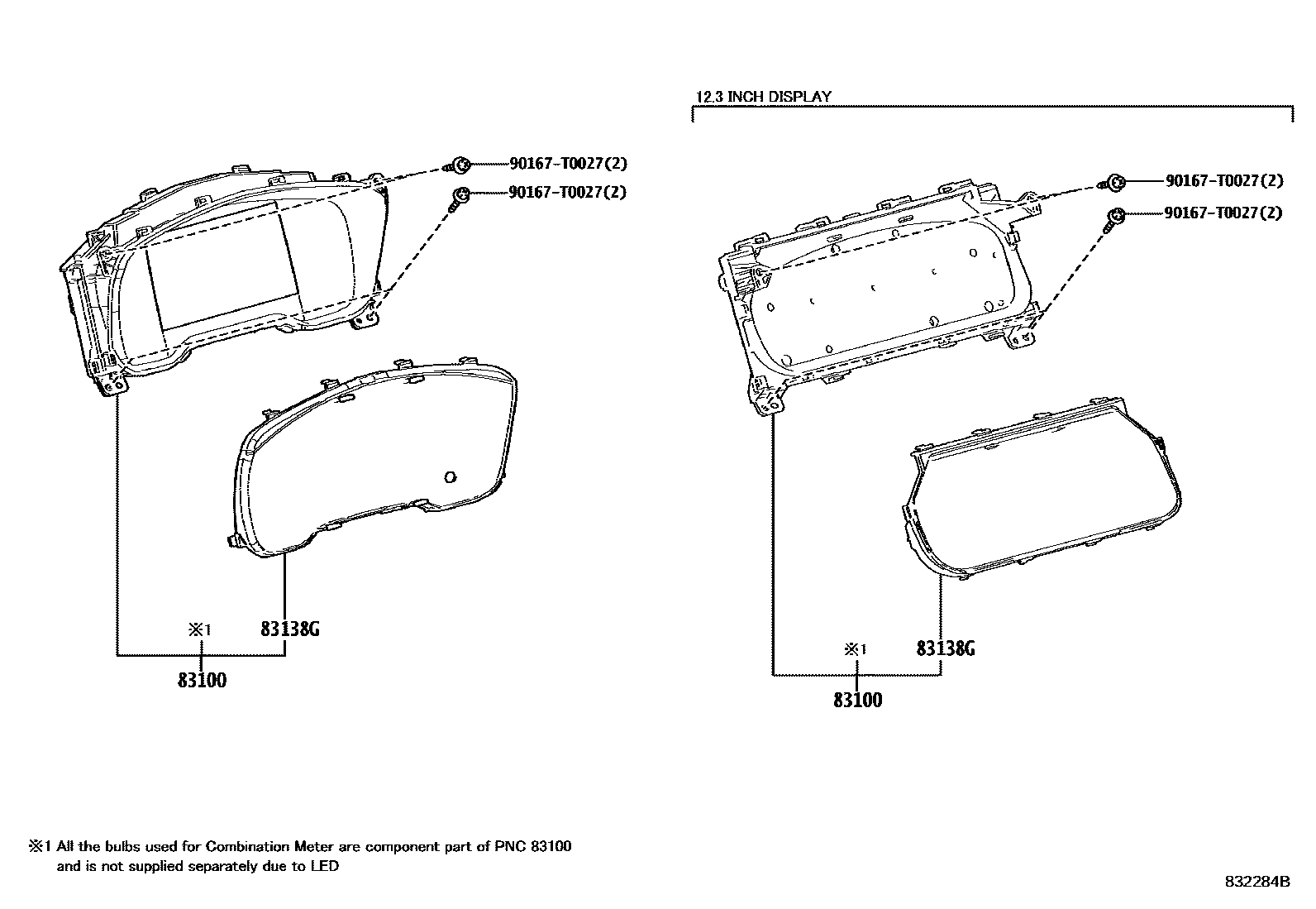 Toyota COROLLA 仪表 EPC diagram — 832284B