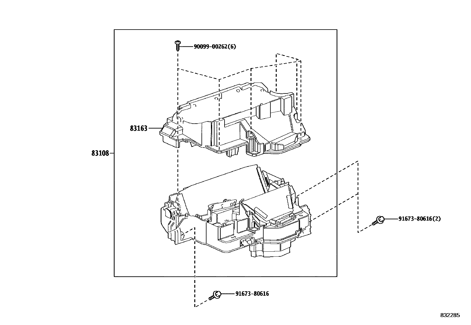 Toyota COROLLA 仪表 EPC diagram — 832285