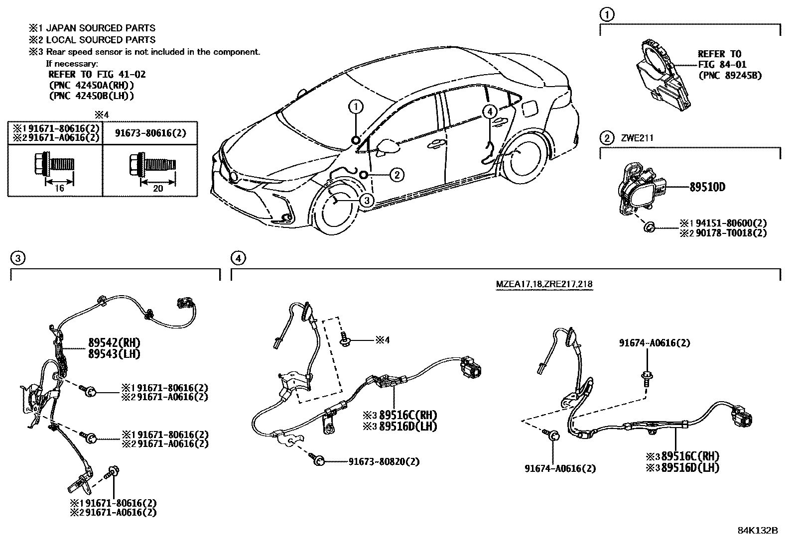 Toyota COROLLA ABS 和 VSC EPC diagram — 84K132B