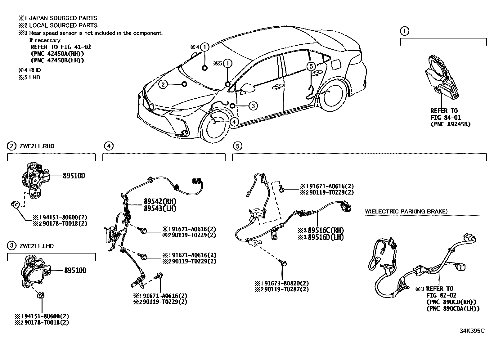 Toyota COROLLA ABS 和 VSC EPC diagram — 84K395C