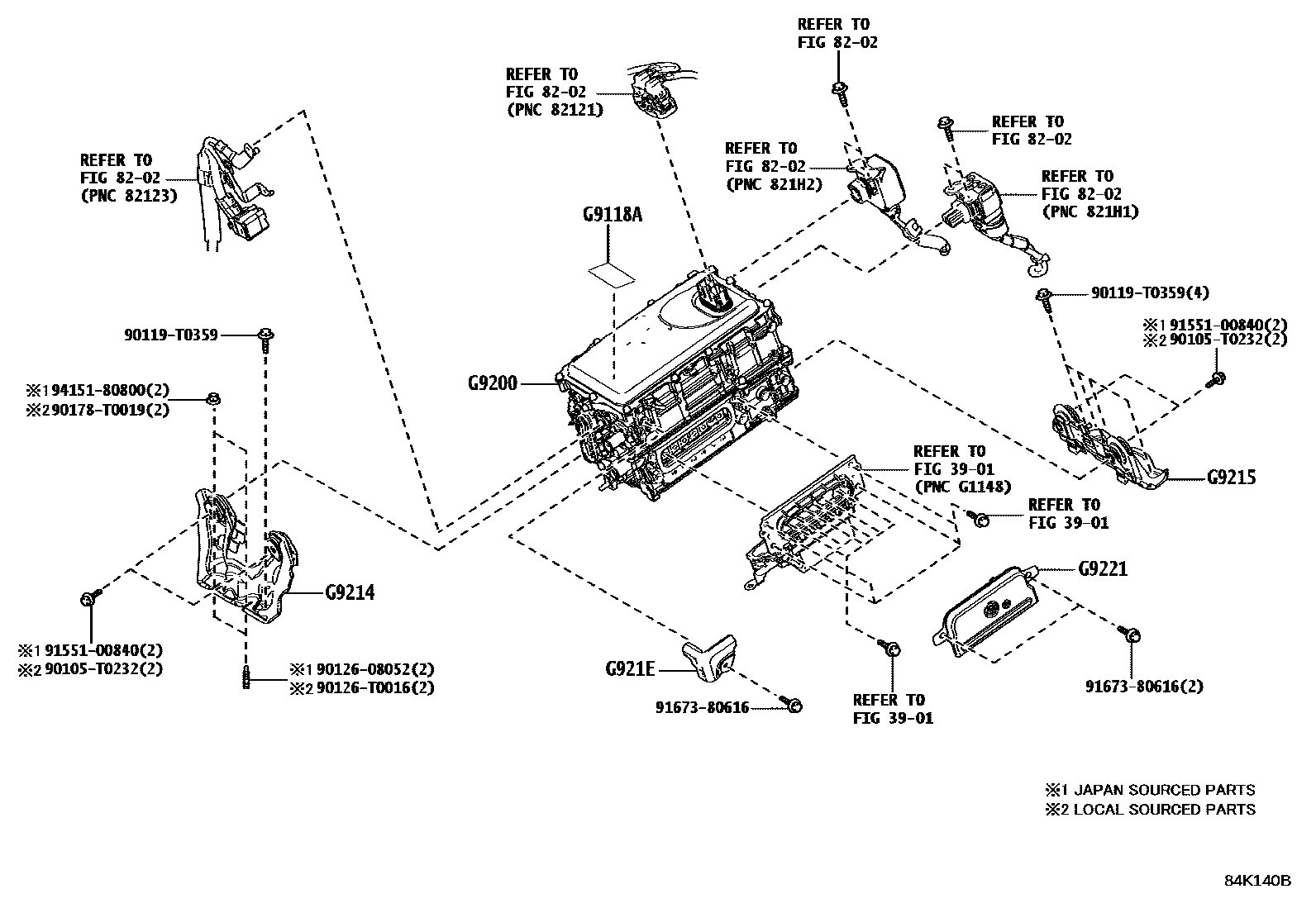 Toyota COROLLA HEV 逆变器 EPC diagram — 84K140B