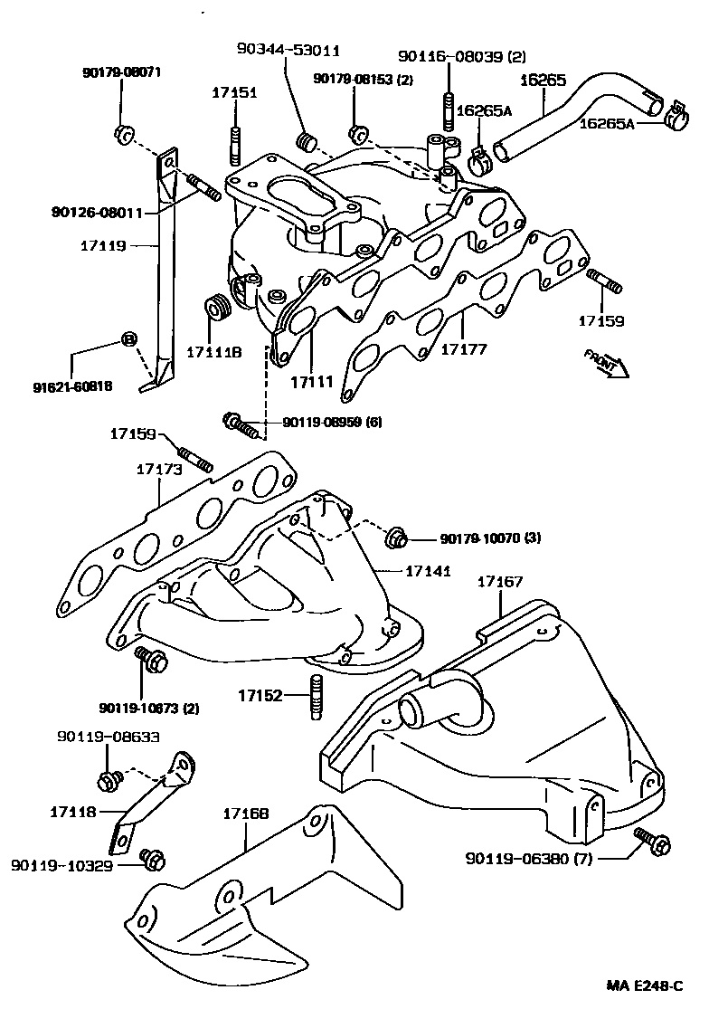 Toyota COROLLA Manifold EPC diagram — MAE248C