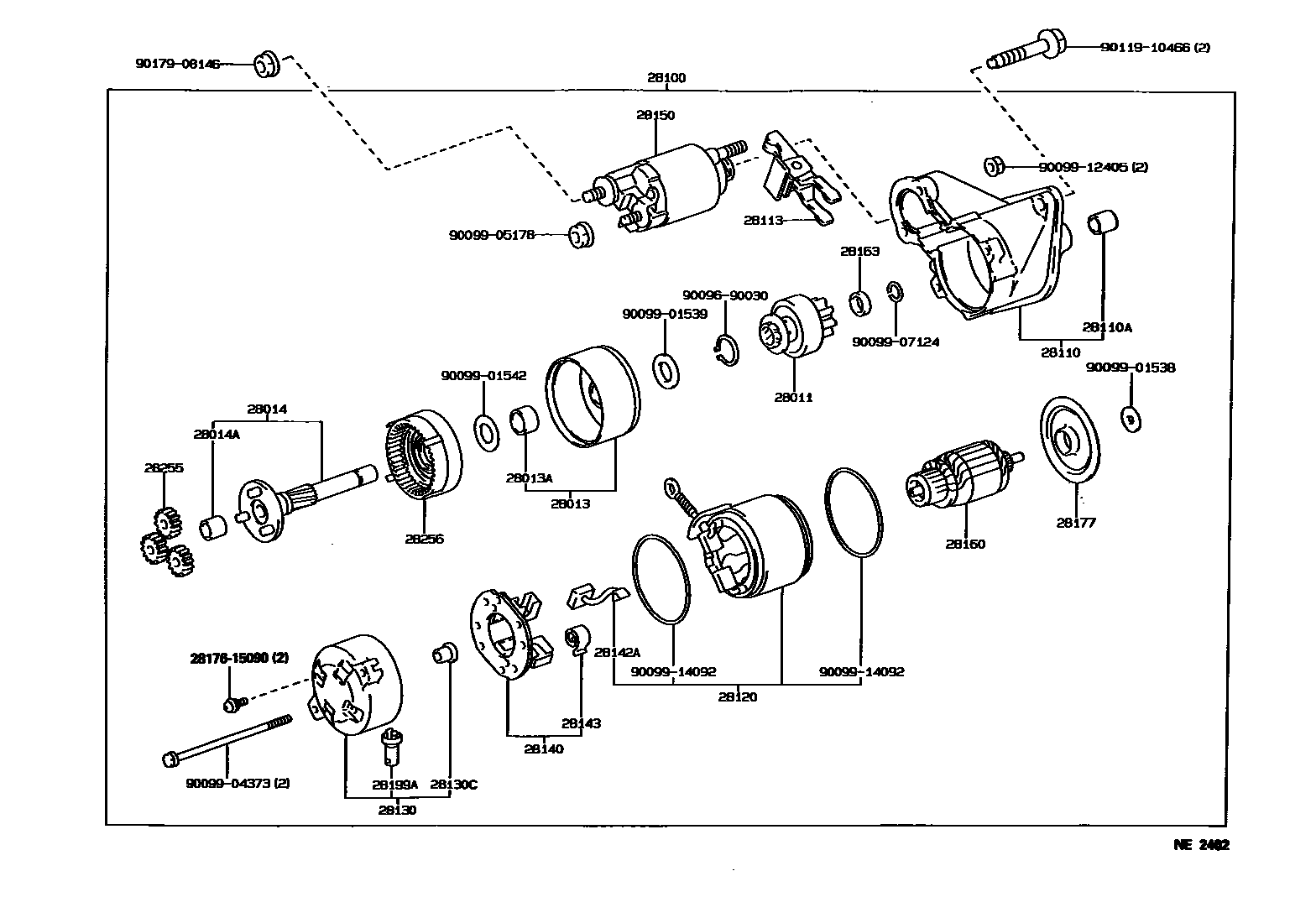 Toyota COROLLA 起动机 EPC diagram — NE2402