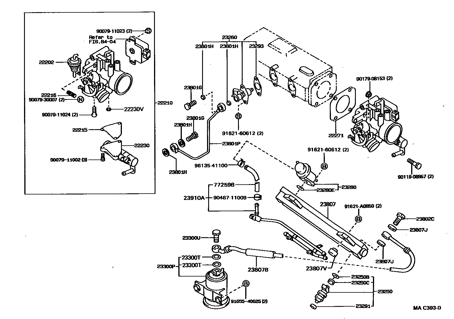 Toyota COROLLA 燃油喷射系统 EPC diagram — MAC393D