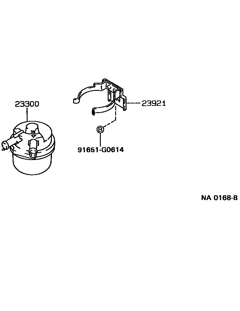 Toyota COROLLA fuel filter EPC diagram — NA0168B