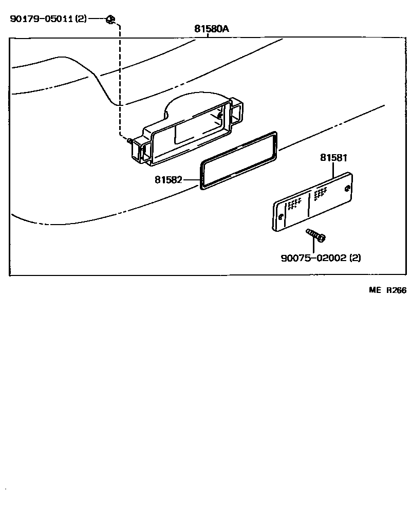 Toyota COROLLA 后组合灯 EPC diagram — MER266