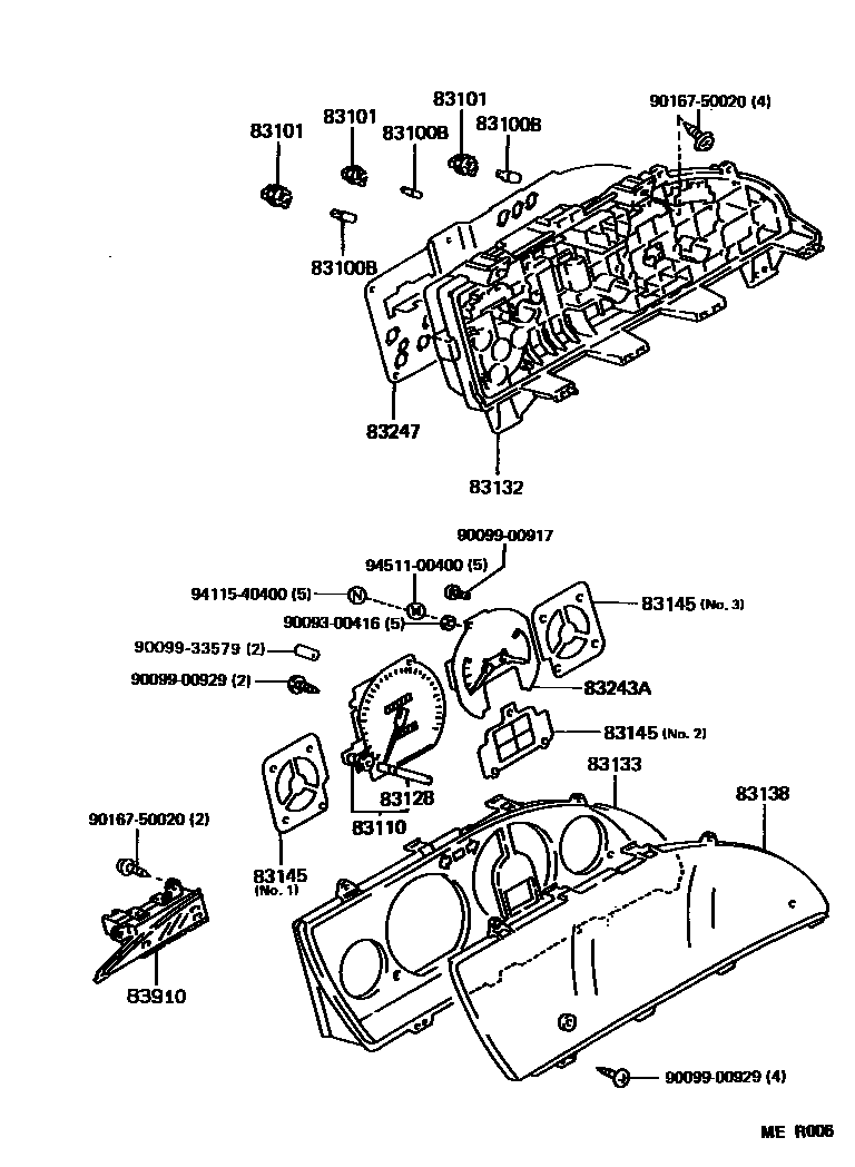 Toyota COROLLA 仪表 EPC diagram — MER006