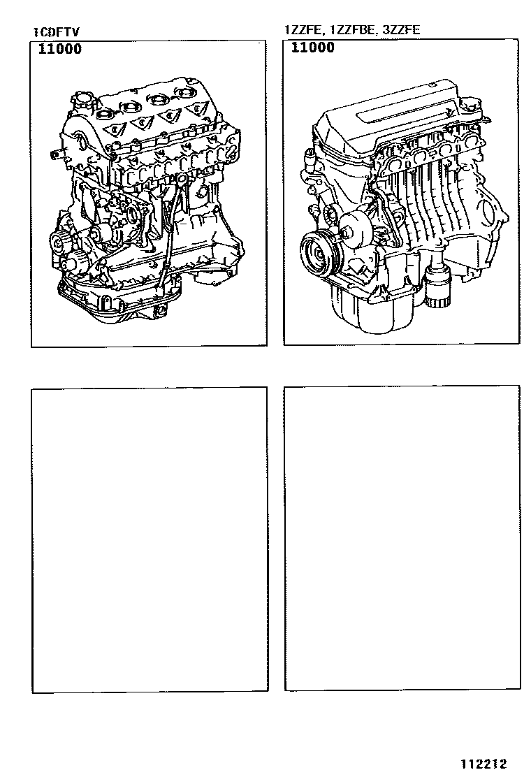 Toyota COROLLA Partial Engine Assembly EPC diagram — 112212A