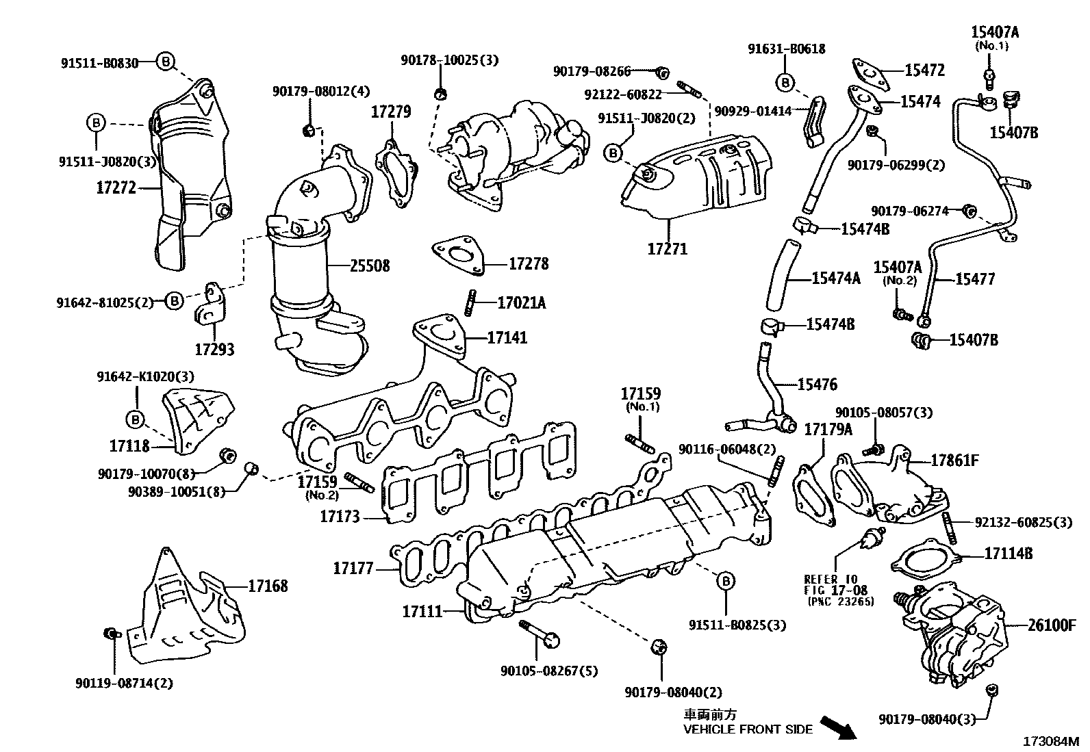Toyota COROLLA Manifold EPC diagram — 173084M