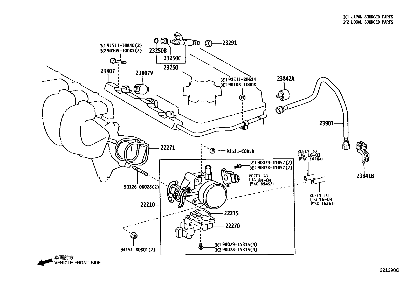 Toyota COROLLA 燃油喷射系统 EPC diagram — 221298G