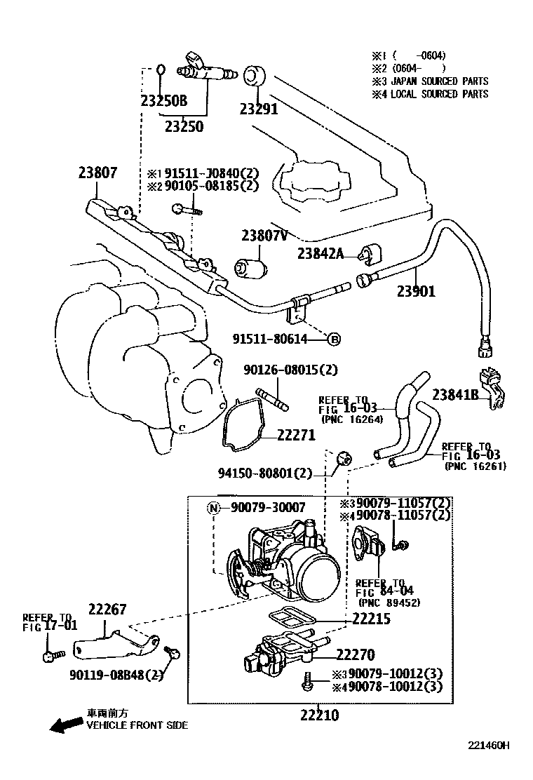 Toyota COROLLA 燃油喷射系统 EPC diagram — 221460H