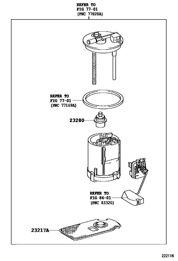 Toyota COROLLA 燃油喷射系统 EPC diagram — 222116