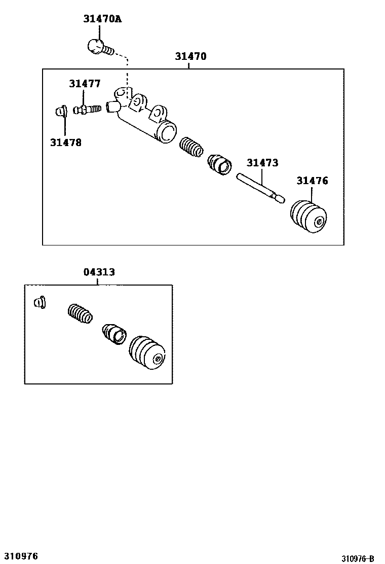Toyota COROLLA 离合器分离缸 EPC diagram — 310976B
